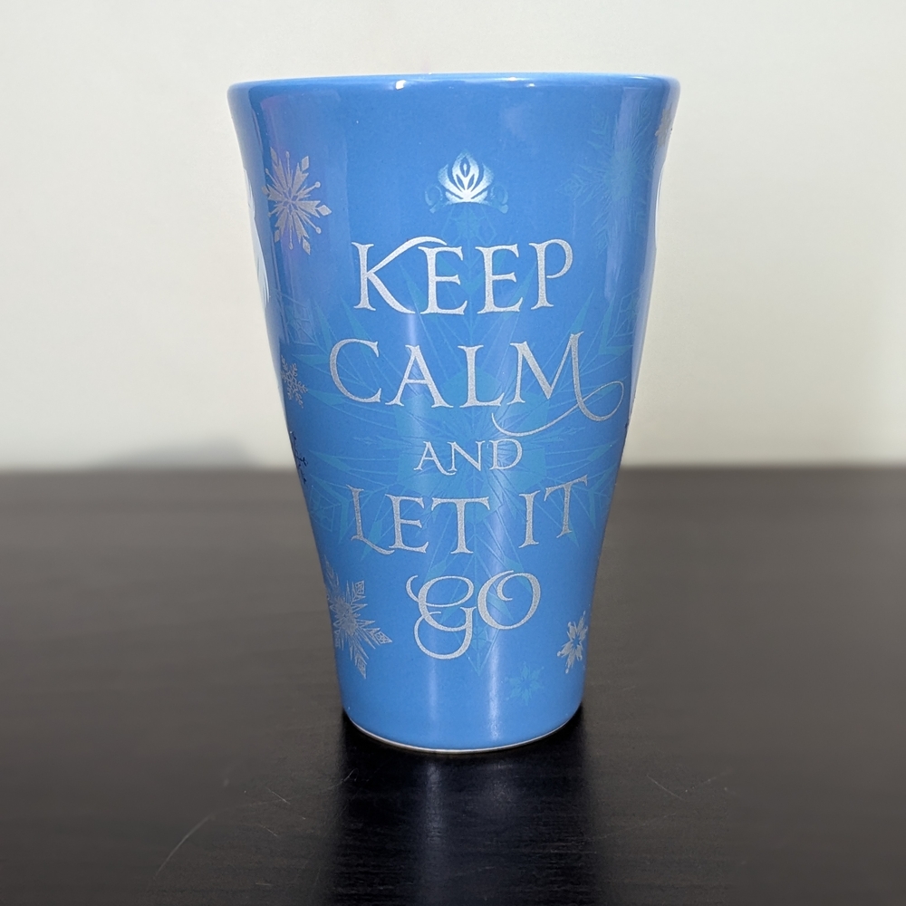 Disney Frozen Elsa & Anna Silhouette Keep Calm and Let It Go Ceramic Mug 12 Oz - Picture 3 of 10